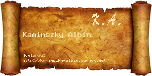 Kaminszky Albin névjegykártya